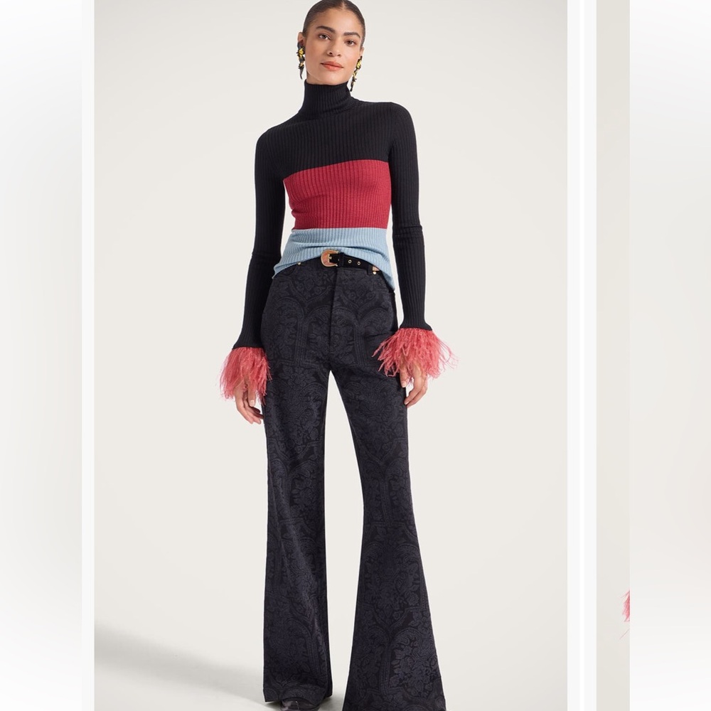 La Double J high kick top with feathers